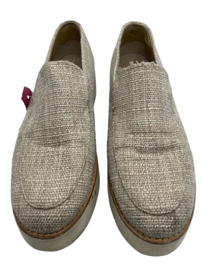 Vince Shoe Size 9 Beige Jute Woven Slip On Platform Round Toe Sneakers