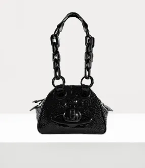 Vivienne Westwood Archive Chain Handbag Patent Croc Black-enamel-orb