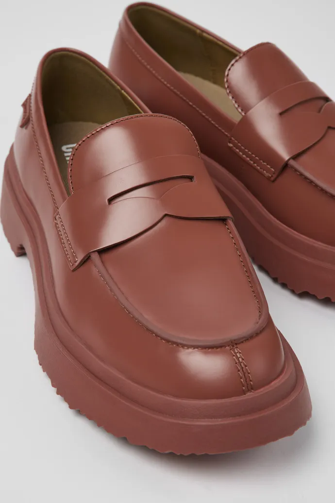 Walden Red Leather Loafer for Women