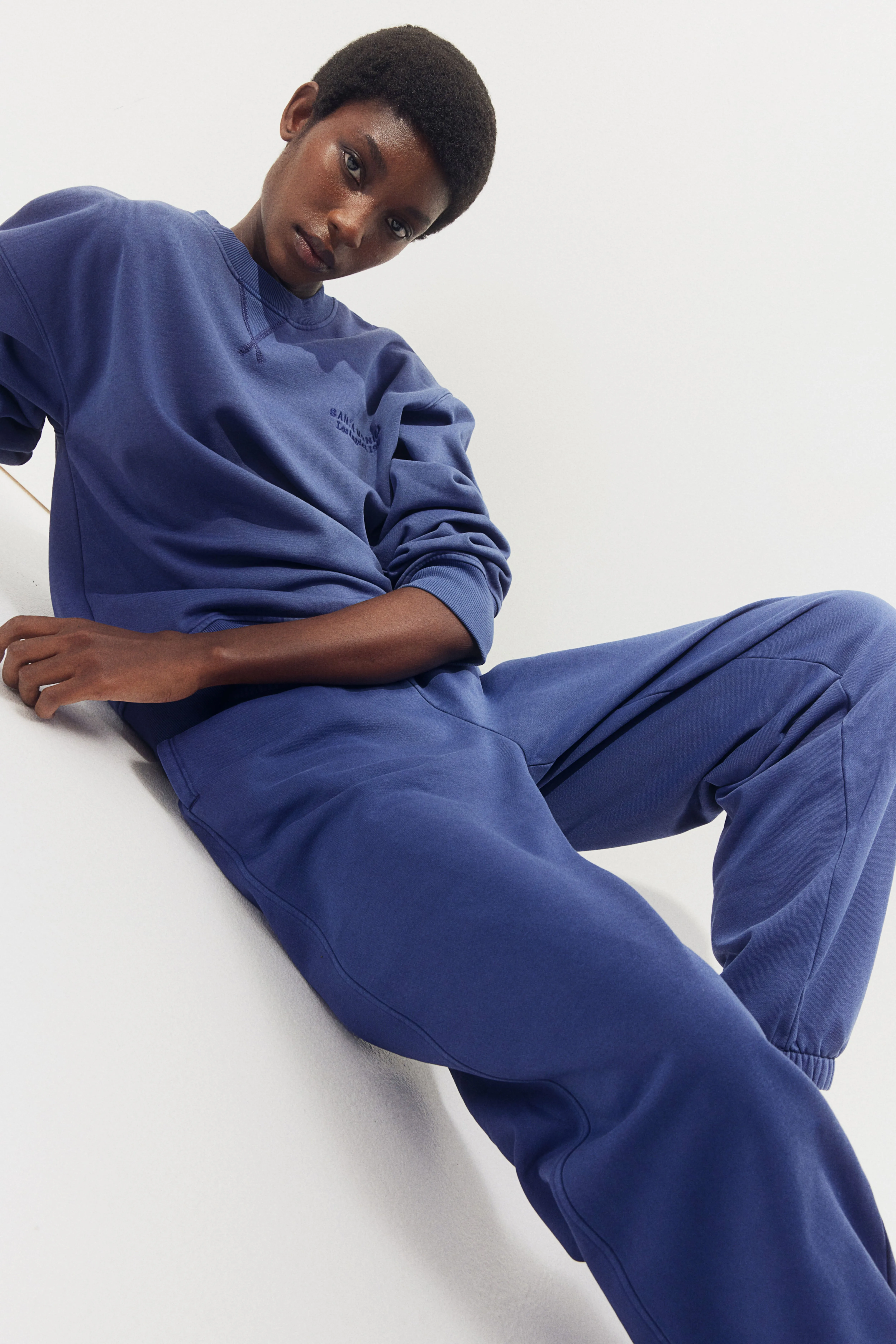 Washed-look joggers - Regular waist - Long - Blue - Ladies | H&M GB