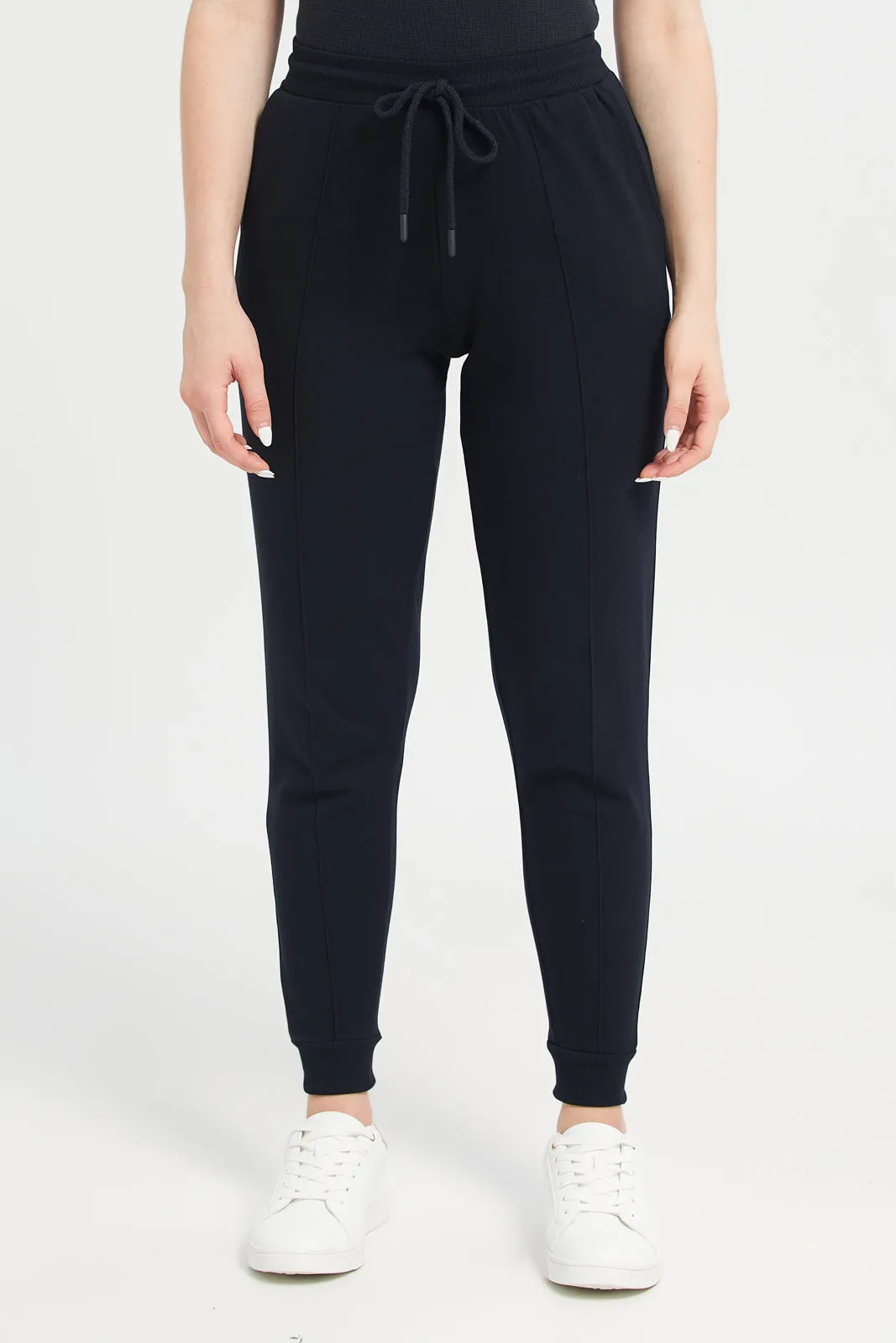 Women Black Plain Joggers