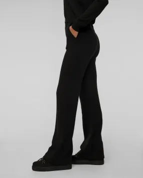 Women's black cashmere trousers Kujten Smocky F2240-81