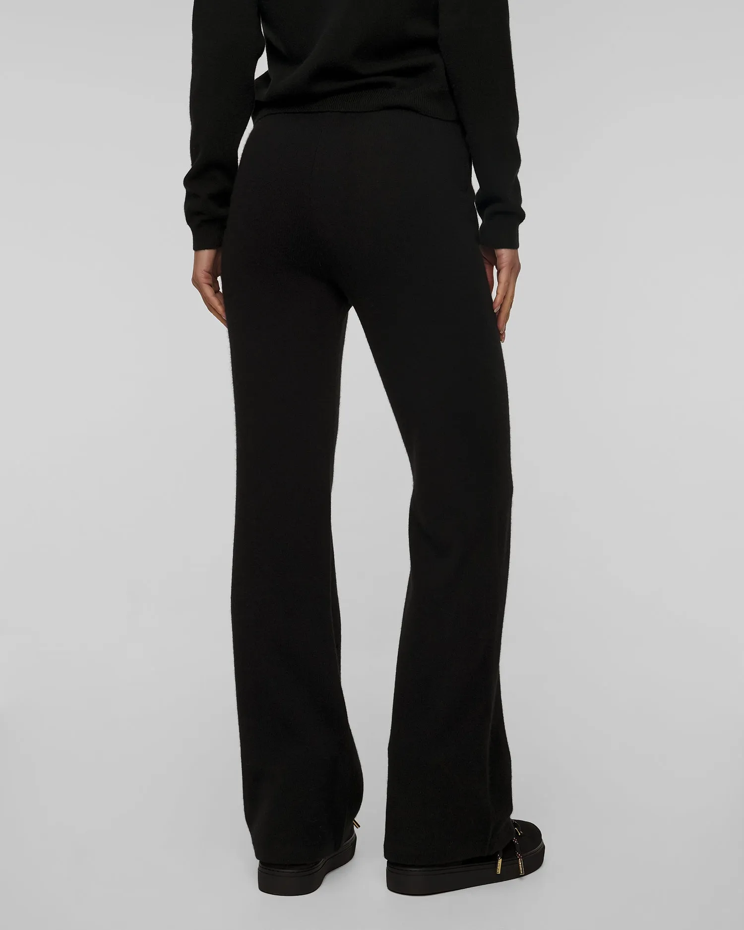 Women's black cashmere trousers Kujten Smocky F2240-81