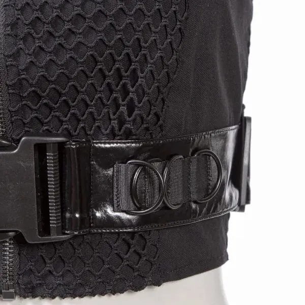 Women's Punk Big-buckle Mesh Splice Vest