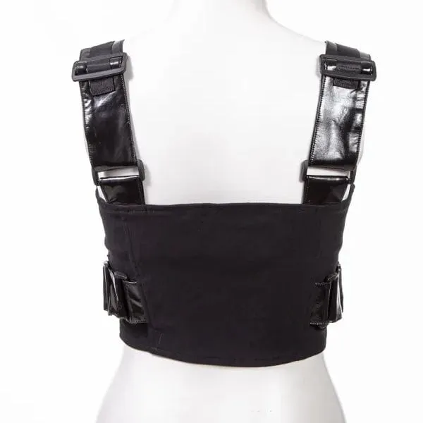 Women's Punk Big-buckle Mesh Splice Vest