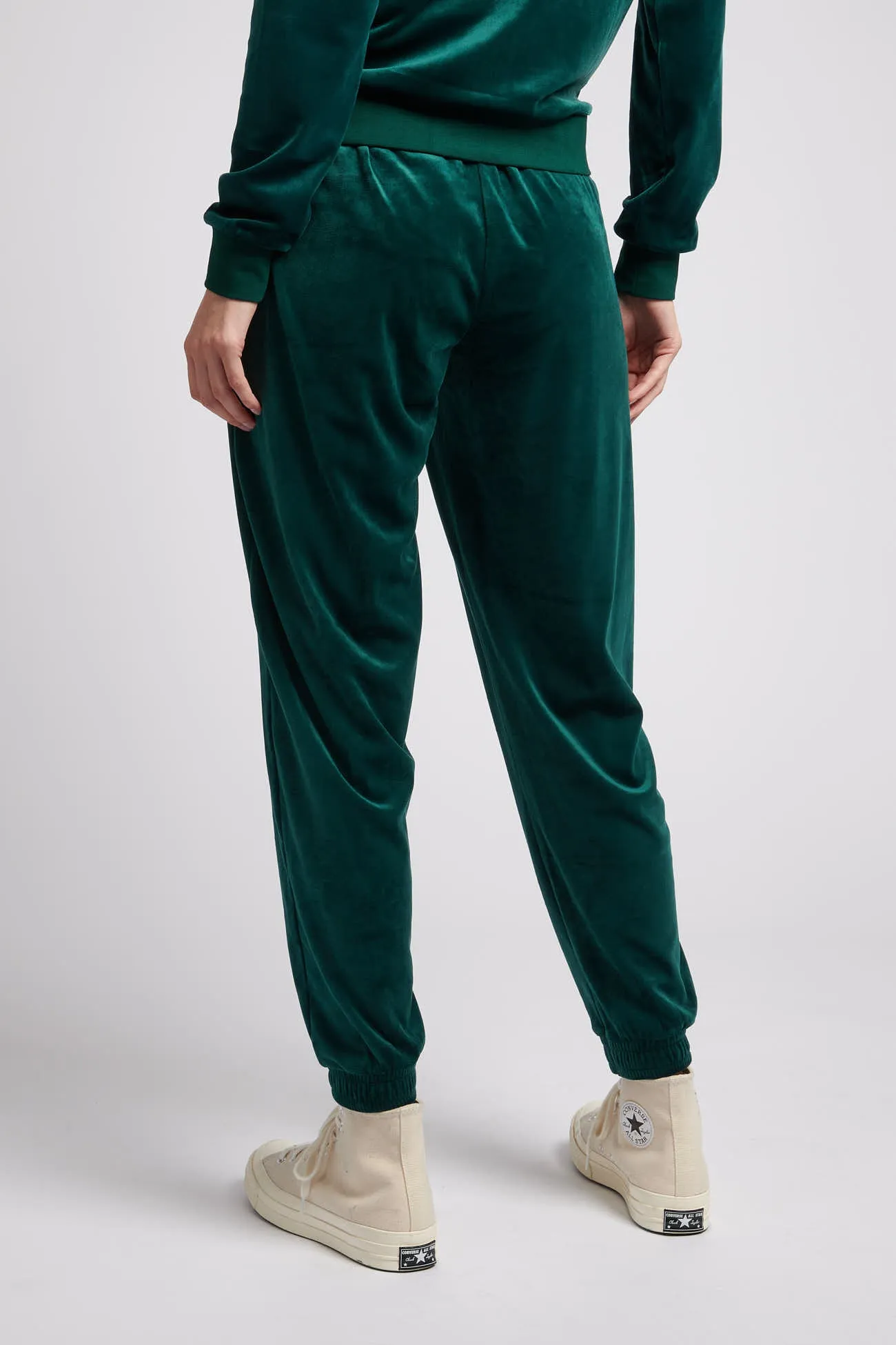 Womens Velour Diamante Loose Fit Joggers in Ponderosa Pine